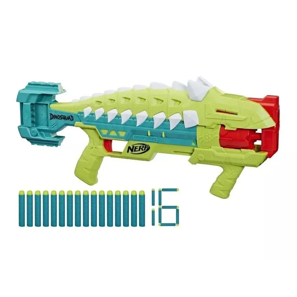Nerf DinoSquad Armorstrike Dart Blaster, 16 Nerf Elite Darts By‎ Hasbro NIB